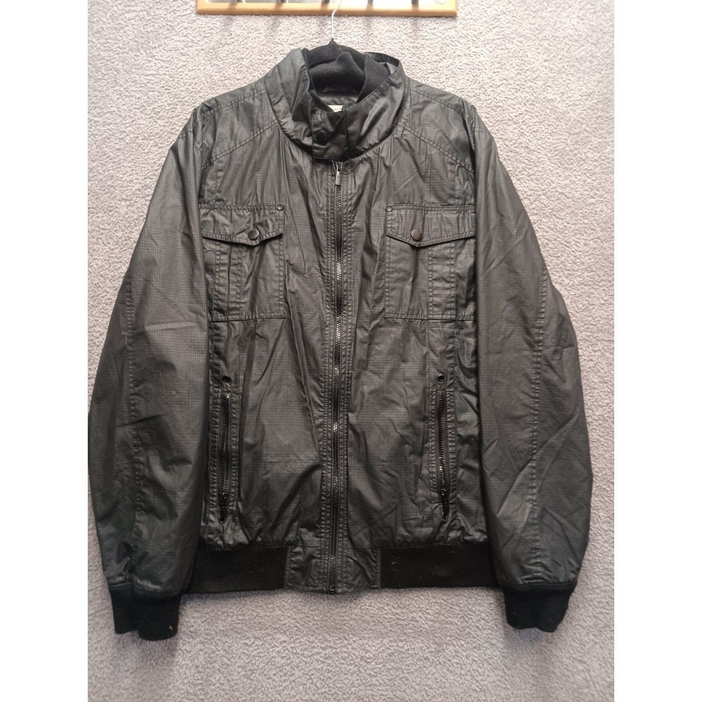 i Jeans by Buffalo Black Bomber Jacket Men's XL 100% Cotton Shell Utility